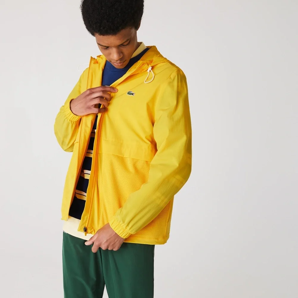 Lacoste men’s sport hooded taffeta lined windbreaker size 6 xl